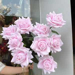 جودة عالية لمسة حقيقية الورود الاصطناعية زهرة طويلة الجذعية الوردي اللاتكس فو الأزهار لحفلات الزفاف تزيين المنزل - Product Image 3