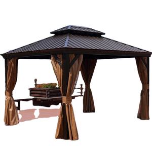Gazebo extérieur en métal à cadre en aluminium, abri de jardin Pop up Gazebo 1 pièce étui de décoration extérieure en bois solide 5 ans - Product Image 1