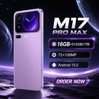 Téléphone 5G Dual SIM M17 Pro Max Android 15, Caméra Frontale 72MP, Écran 7,3 Pouces, Batterie 7800mAh, Caméras Arrière 108 HD