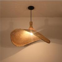 Lampe en bambou en forme de chapeau, décoration, lampes suspendues en rotin pour boutique, club