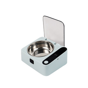Gamelle automatique à induction en acier inoxydable avec couvercle, design incliné pour protéger le cou, anti-poussière, anti-insectes et anti-humidité pour chats et chiens - Product Image 1