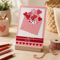 Kit de fabrication de cartes de vœux pour la Saint-Valentin, jouet artisanal pour enfants avec enveloppe en forme de cœur, ensemble d'art DIY pour enfants pour un cadeau de la Saint-Valentin