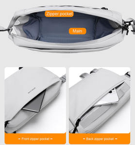 Sac banane sport tendance pour homme avec logo personnalisé, qualité OEM, en nylon imperméable, couleur unie, fermeture éclair - Product Image 5