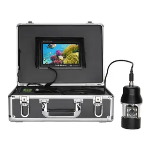 7 pulgadas 50m pesca submarina cámara de vídeo buscador de peces giratoria de 360 grados Cámara de la pesca con IP68 impermeable 38 LEDs