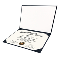Protège-diplôme en similicuir pour diplôme de fin d'études A4 8,5x11 avec impression dorée et carton intérieur blanc