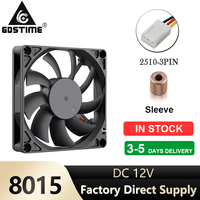 Ventilateur de refroidissement axial sans balais DC Gdstime GDA8015 DC12V à roulement à manchon 3 broches 80mm 80x80x15mm pour boîtier d'ordinateur avec fonction FG 26CFM