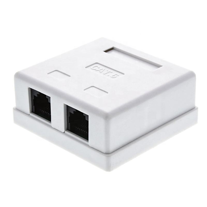 RJ45 cat6-caja de montaje de superficie UTP de doble puerto, caja de ...