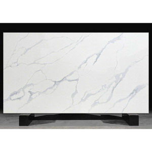 Hiện đại 15 mét thạch anh trắng calacatta Quarts nhà bếp worktops Vanity Tops sản xuất lớn <span class=keywords><strong>slab</strong></span> sử dụng trong nhà cho sàn bảng tường Top - Product Image 2
