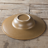 Plats à soupe en porcelaine écologique, durables, polis, de 11,5 pouces, de couleur marron, à large bord, pour les fêtes