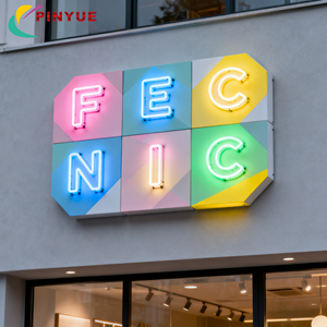 Boîtes lumineuses publicitaires LED en acrylique cristal, lettres rondes personnalisées, enseigne logo en acier inoxydable et aluminium à suspendre pour magasin de cosmétiques - Product Image 6