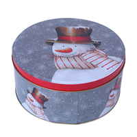 Vente flash : lot de 3 boîtes rondes en étain, grandes, moyennes et petites, personnalisées, finition laquée, impression offset, boîtes à biscuits rondes
