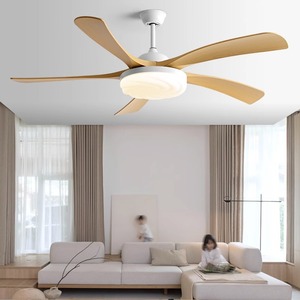 <b>Ceiling</b> <b>Fan</b> Light 60 Inch Led With Inverter For Living Room And Dining Room Fixed Blade Design Elegant Imitation Wood Style - Product Image 1