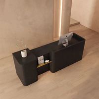 Comptoir d'accueil luxueux et au design unique, avec éclairage LED, adapté aux salons d'hôtel, aux cafés et aux salons de coiffure.