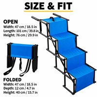 Escalier pour chien à 4 marches pour coffre de SUV, marchepieds portables pour animaux de compagnie avec barrières latérales pour grands chiens âgés, voyages en voiture, bleu OEM ODM
