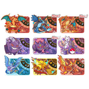 Venta al por mayor lindo raro Pokemoned accesorios ornamento tarjeta equipo de cohete mascota álbum coleccionables imanes de nevera juego de mesa regalo - Product Image 3