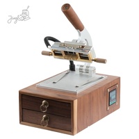 Machine de gaufrage du cuir avec boîte en bois Machine d'estampage à chaud manuelle Machine d'estampage à chaud numérique de type lumière