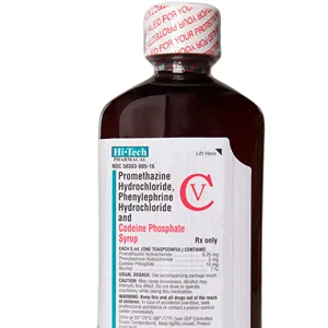 Botol semprot plastik persegi pet Amber 473ml 16OZ dengan tutup CRC dan stiker Hi-tech Wockhardt label Actavis PAR