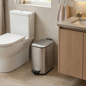 <span class=keywords><strong>Cubo</strong></span> de <span class=keywords><strong>Basura</strong></span> para Baño con Tapa, de Acero Inoxidable, Rectangular, con Pedal, para Espacios Estrechos de Oficina - Product Image 2