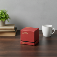 Boîte cadeau de luxe carrée en carton pour chocolats, avec logo personnalisé, estampage à chaud, emballage rigide à col, pour bonbons et truffes