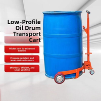 Chariot manuel fin pour fûts d'huile, véhicule de transport portable pour fûts d'huile pour entrepôt