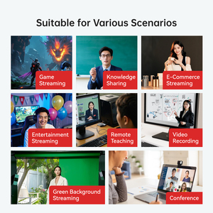 กล้องถ่ายทอดสด VisionMore 4K <span class=keywords><strong>AI</strong></span> พร้อมไมโครโฟนในตัวคู่ มุมกว้าง 95 องศา และระบบคอมพิวติ้งแบบไม่ต้องใช้ไดรเวอร์ - Product Image 5