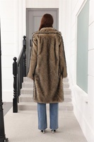 Manteau long en fausse fourrure de renard bordeaux pour femme Zeyu, col large, épais et chaud, longueur intégrale, veste maxi en fausse fourrure rouge, ODM/OEM