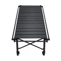 Table de camping pliable portable en aluminium, table de randonnée enroulable avec sac de transport pour pique-nique, camping, barbecue, fête
