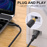 USB-A ke USB-B 2.0 kabel Printer, kabel pemindai kecepatan tinggi tipe a kabel Male ke B Male