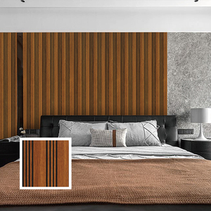 PVC Bảng điều khiển tường trong nhà PVC gỗ đen trở lại Trần Bảng điều khiển trang trí nội thất tường gỗ hạt Ốp cho khách sạn Văn Phòng Nhà - Product Image 4