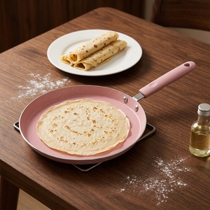Sartén para <span class=keywords><strong>Paella</strong></span> Antiadherente <span class=keywords><strong>de</strong></span> Aluminio con Mango <span class=keywords><strong>de</strong></span> Silicona, Compatible con Inducción, 9.5 Pulgadas, para Tortillas, <span class=keywords><strong>Cocina</strong></span> <span class=keywords><strong>de</strong></span> Restaurante - Product Image 3