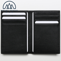 Dompet Kartu Pendek Kulit Embos Naga Fashion Logo Kustom, Dompet Kartu RFID Tipis Kulit Lembut Buatan Tangan