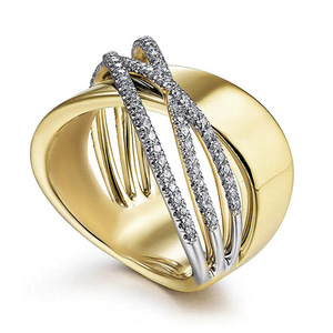 Anello Geometrico Bicolore Unisex per Uomo e Donna, Gioiello da Dito alla Moda Hip Hop - Product Image 3