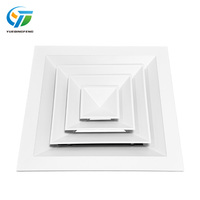 Diffuseurs de conduits d'air carrés en alliage d'aluminium modernes de haute qualité Grilles de ventilation étanches pour la climatisation de bureau