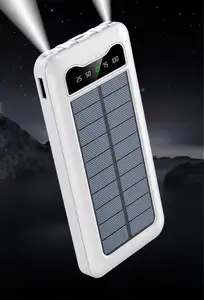 Thin Waterproof Portable Solar Powerbank 20000mAh Charger Power Bank 10000mAh Flash Light Solar Power Banks Charger With Stand