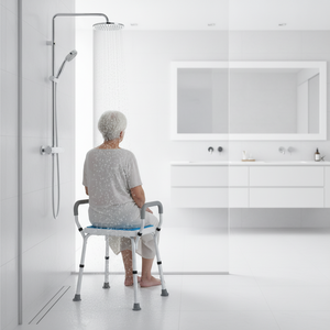 <strong>Folding</strong> Modern Stainless Steel <strong>Shower</strong> <strong>Stool</strong> with Armrests Anti-Slip Design for Elderly Bathroom Safety 1 Year Warranty - Product Image 6