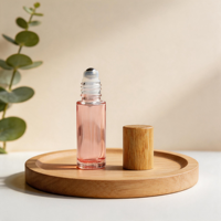 Botol Roller Kaca 10Ml Bentuk Khusus untuk Minyak Atsiri atau Parfum dengan Tutup Bambu untuk Spa, Kamar Tidur, Pesta