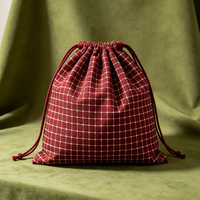 Sacs cadeaux en toile naturelle recyclable à cordon, imprimés sur mesure avec des dessins animés simples, vente en gros, sacs de rangement multi-usages pour petits objets