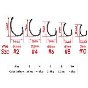 Hameçons de pêche à la carpe avec revêtement, têtes de jig, hameçons Yn pour carpe, en acier à haute teneur en carbone, à queue courbée, à ardillon, pour montages <span class=keywords><strong>Chod</strong></span> et Hair <span class=keywords><strong>Rig</strong></span> - Product Image 2