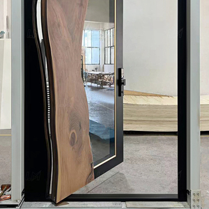 Design de porte en bois et aluminium, style américain, photos de portes pivotantes en bois massif - Product Image 5