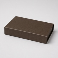 Boîte cadeau rigide à couvercle rabattable B6, surface texturée marron, emballage pour cosmétiques, bijoux, coffrets cadeaux, présentation en magasin