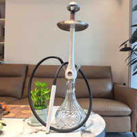 Kit complet de chicha en bois haut de gamme avec vase en cristal, tuyau en caoutchouc, pour bars, salons, fêtes, appareil portable pour fumer