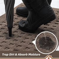 Tapis de porte absorbant à boucles tuftées, adapté aux animaux de compagnie, antidérapant, lavable, pour les pattes boueuses
