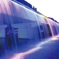 Cascade artificielle extérieure en acier inoxydable, rideau d'eau, mur d'eau, design moderne, durable, utilisation hôtelière