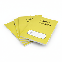 Cahier scolaire à piqûre à cheval pour étudiants, papier écologique, design ligné français, logo et couleur personnalisables, Nigéria 2026
