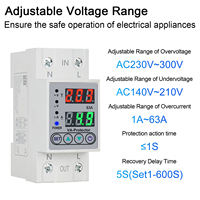 Regulador Automático Monofásico de 40A/63A 220V CA, Estabilizador de Reinicio Automático SVC con Pantalla Digital y Protección Contra Sobretensión de 15kVA