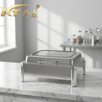 KUNTAI Chauffe-Plats Professionnel en Acier Inoxydable 6L pour Buffet, Chauffe-Plats Numérique à Écran Tactile, Contrôle Manuel 85-100°C