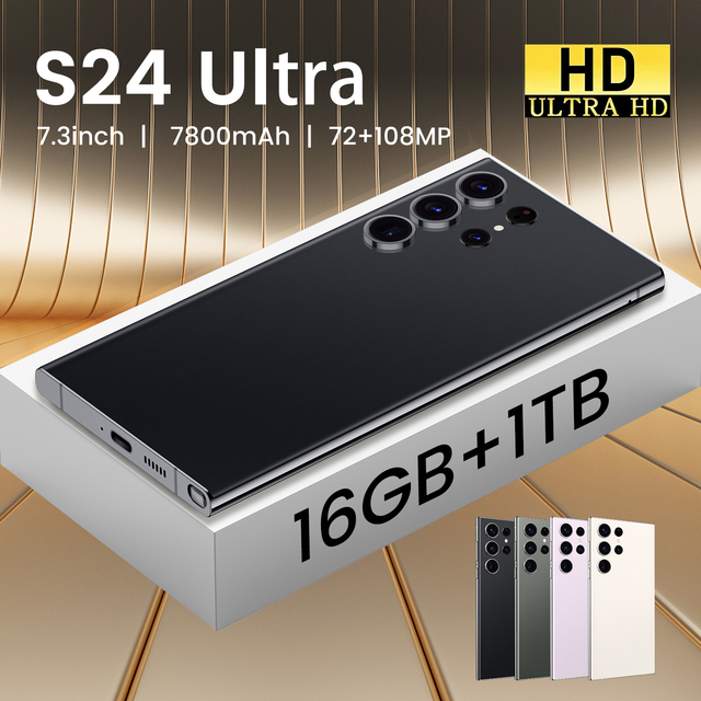 SmartPhone S24 Ultra 7.3 HD 5G Celulares 16GB+1TB Dual Sim 7800mAh 72MP+108MP Unlocked Mobile Phones Original Android Cell Phone