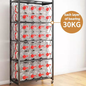 מטל משק בית מתקפל יחידות תאורה מדפים שחור ציור מתכת מחסן מתכת למטבח - Product Image 5