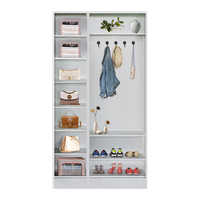 Armoire d'entrée d'armoire à chaussures en acier multifonctionnelle noire de conception moderne minimaliste à la mode avec miroir et cintres