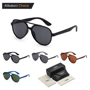 Niedriger Preis Aviation Double Bridge Classic PC Sonnenbrille Custom Logo Branded Promotion Sonnenbrille als Geschenk